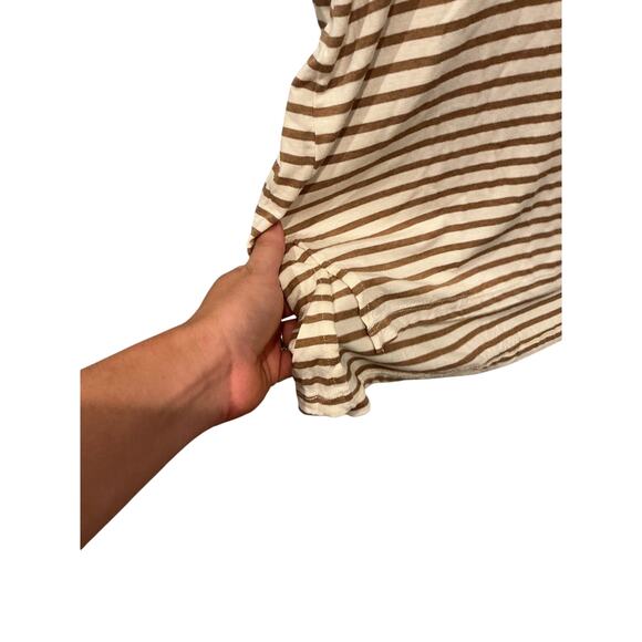 Maison Du Soir Edith Top Size Small Cream Striped Sleepwear Sleep Pajama Top - Picture 7 of 9